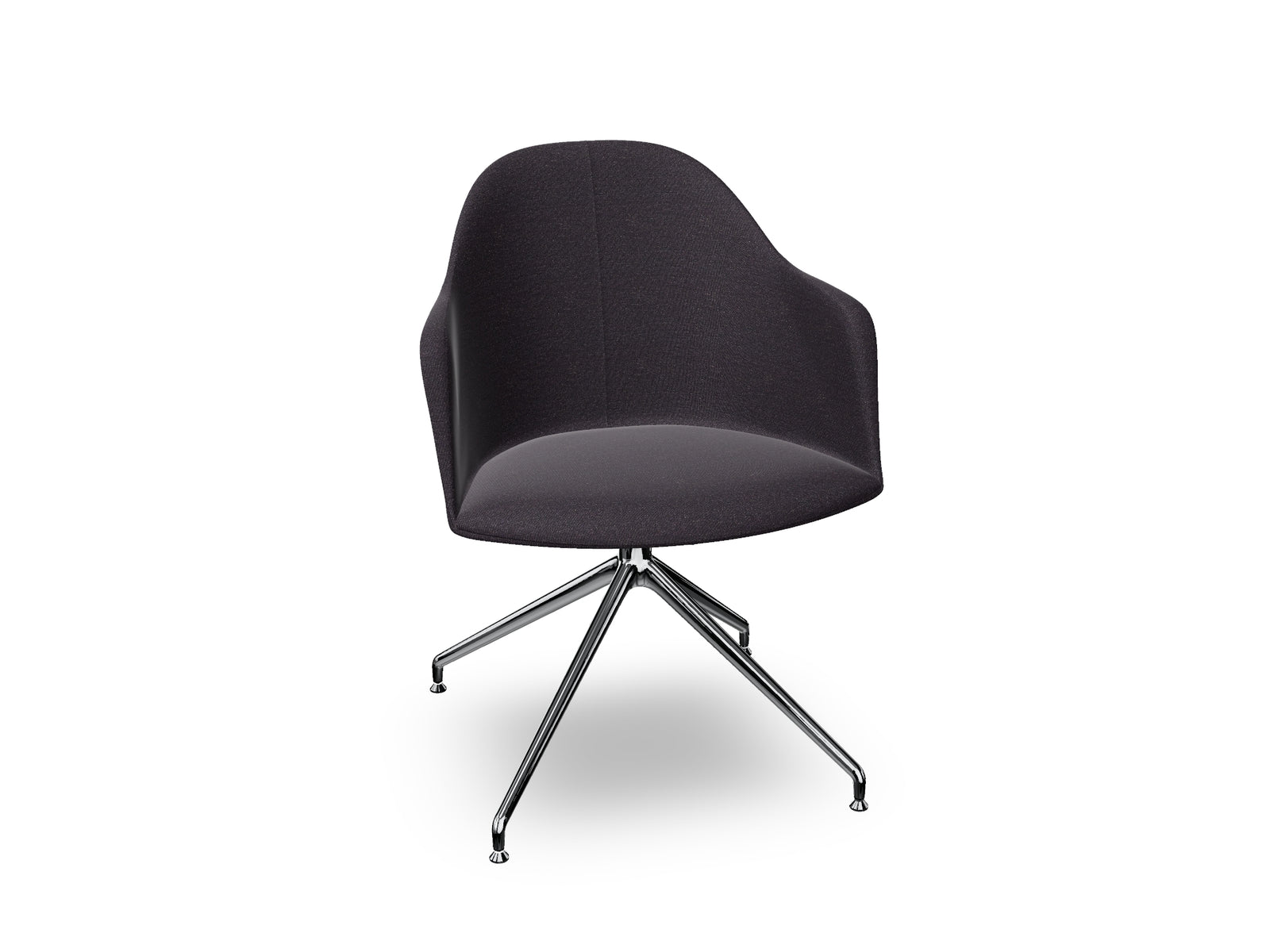 Cila Fully Upholstered Armchair With Swivel Trestle Base