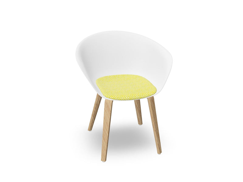 Duna 02 Wood Leg Chair With Seat Cushion Chairs Arper 