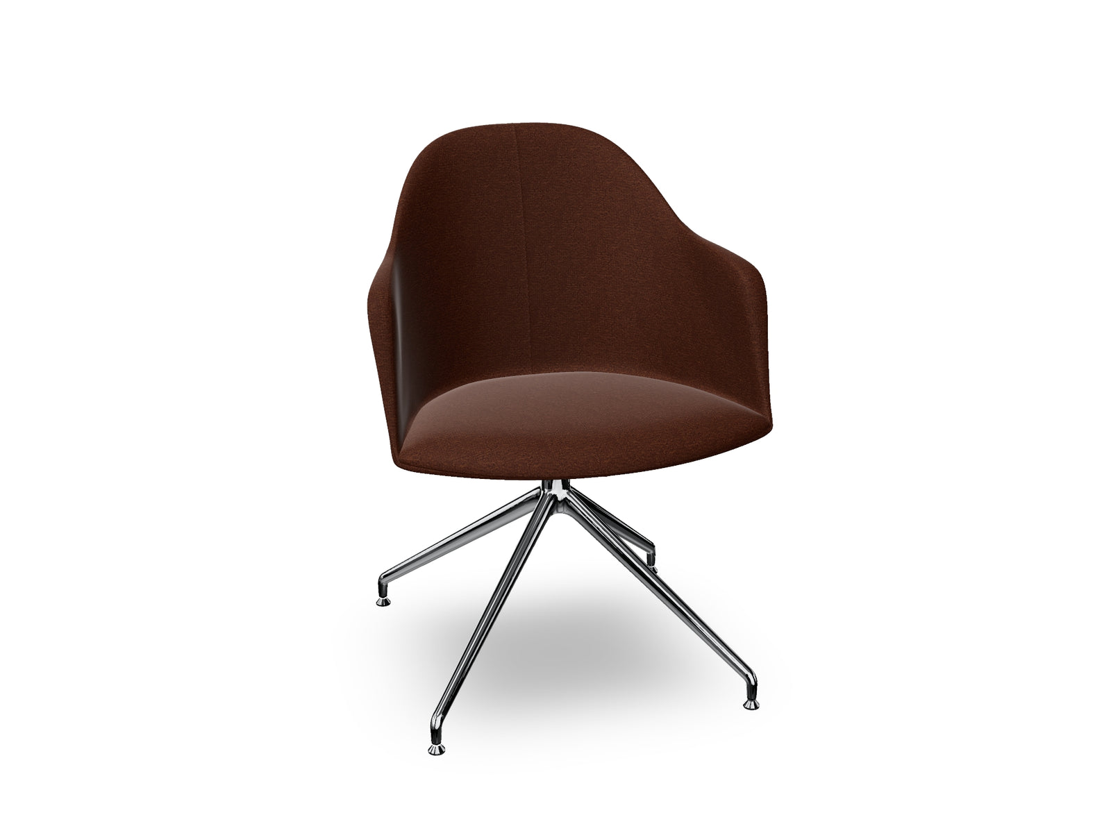 Cila Fully Upholstered Armchair With Swivel Trestle Base