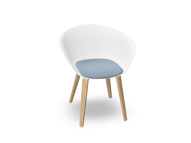 Duna 02 Wood Leg Chair With Seat Cushion Chairs Arper 