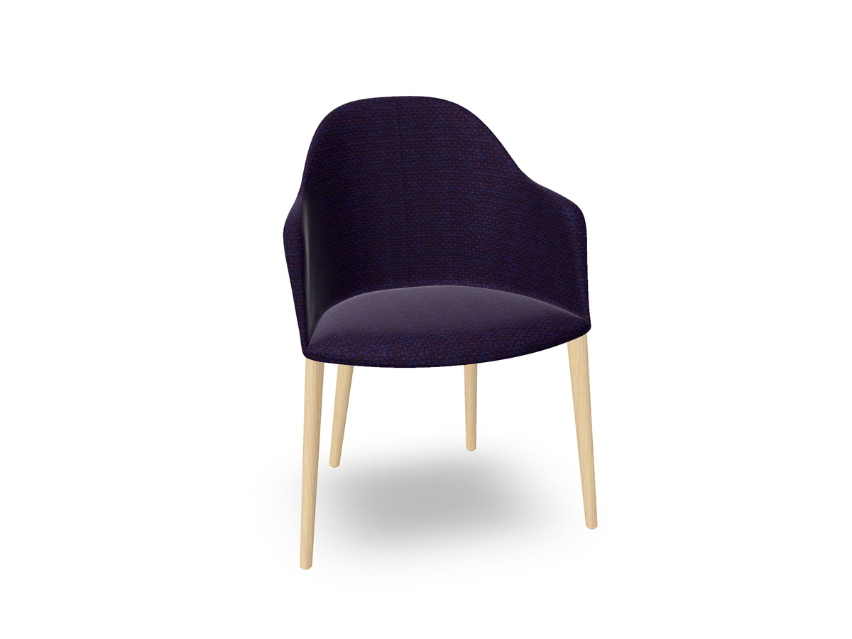 Cila Fully Upholstered Armchair with Timber Oak Four-leg Base