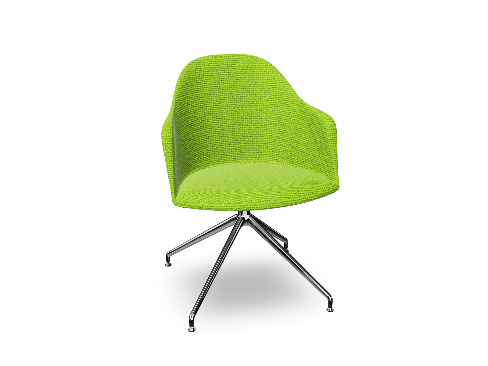 Cila Fully Upholstered Armchair With Swivel Trestle Base