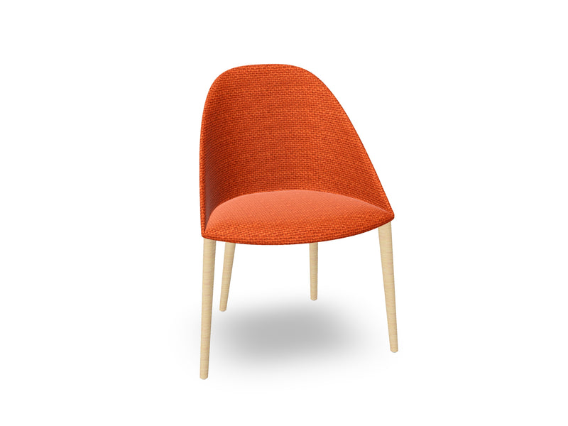 Cila Fully Upholstered Chair With Timber Oak Four-leg Base