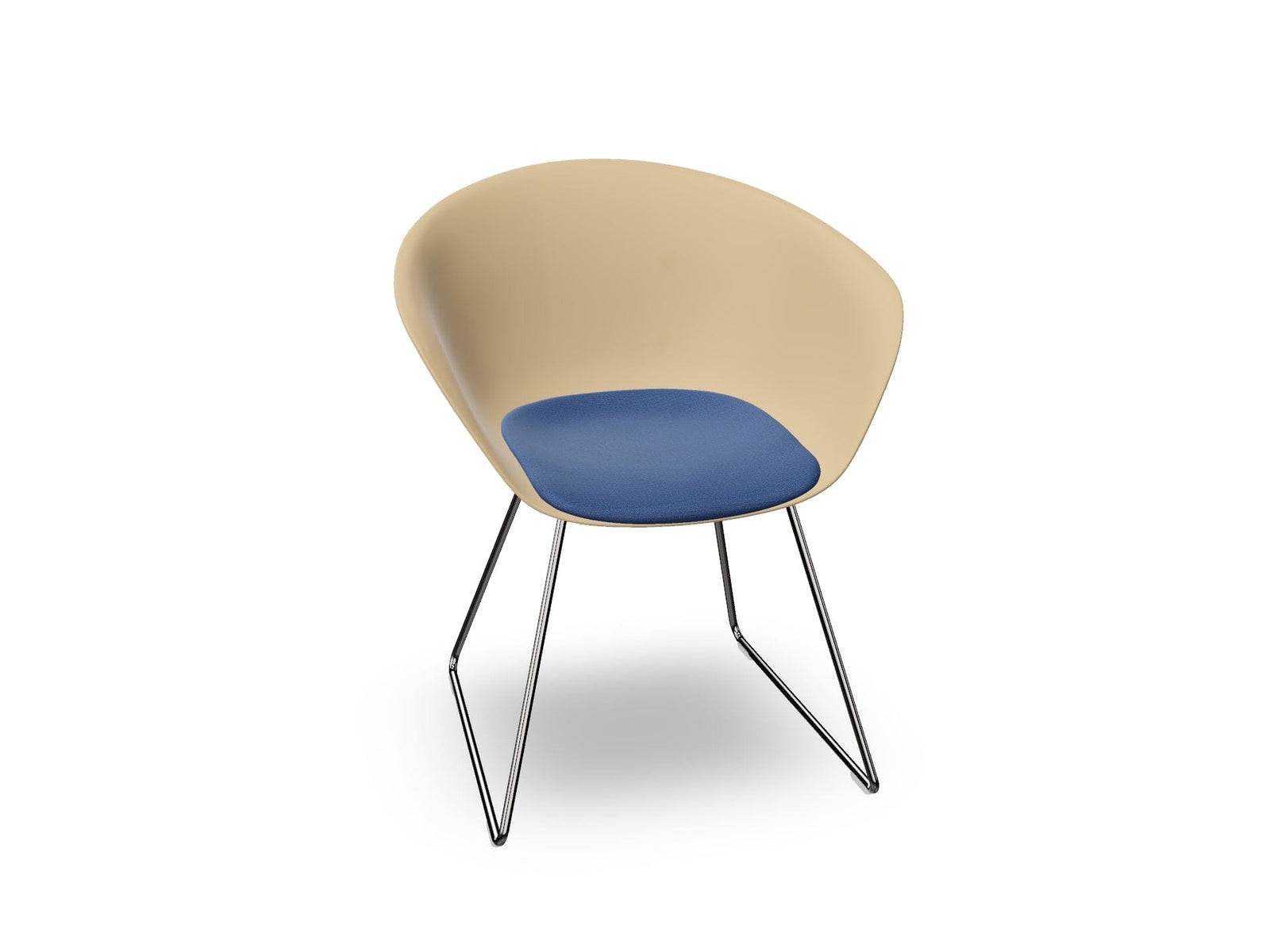 Duna 02 Sled Base Chair With Seat Cushion Chairs Arper 