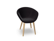 Duna 02 Wood Leg Chair With Front Upholstery Chairs Arper 