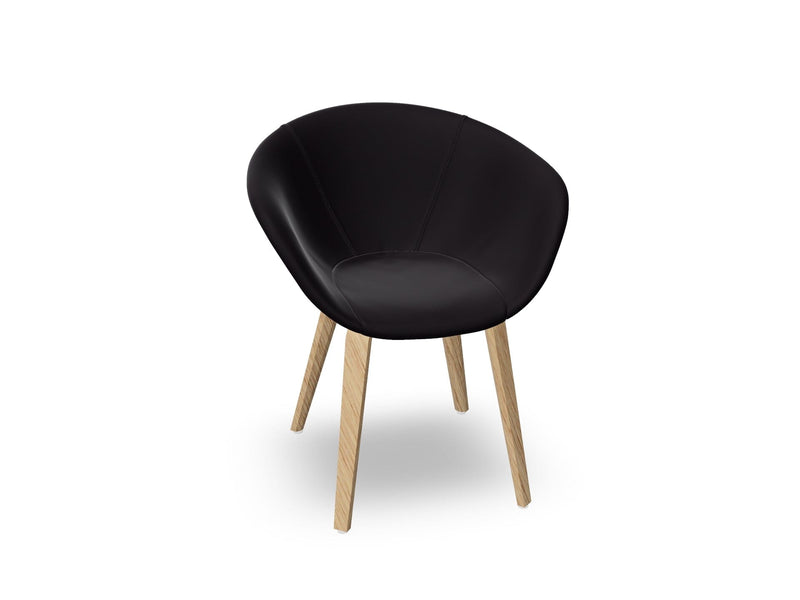 Duna 02 Wood Leg Chair With Front Upholstery Chairs Arper 