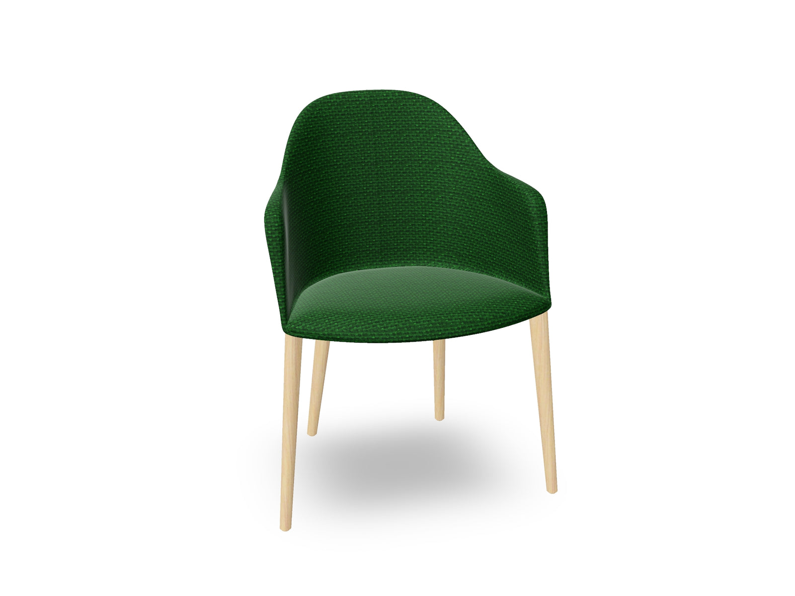 Cila Fully Upholstered Armchair with Timber Oak Four-leg Base