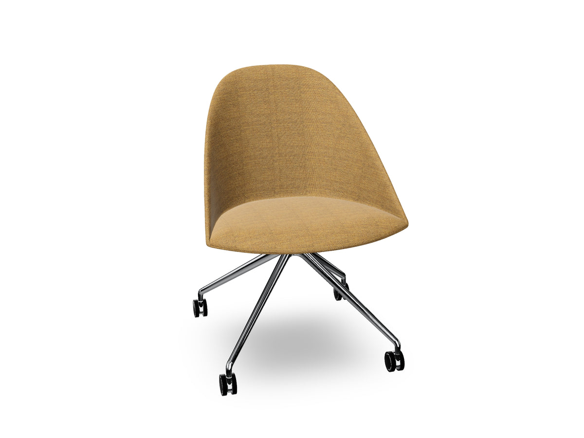 Cila Fully Upholtered Chair With Fixed Trestle Base