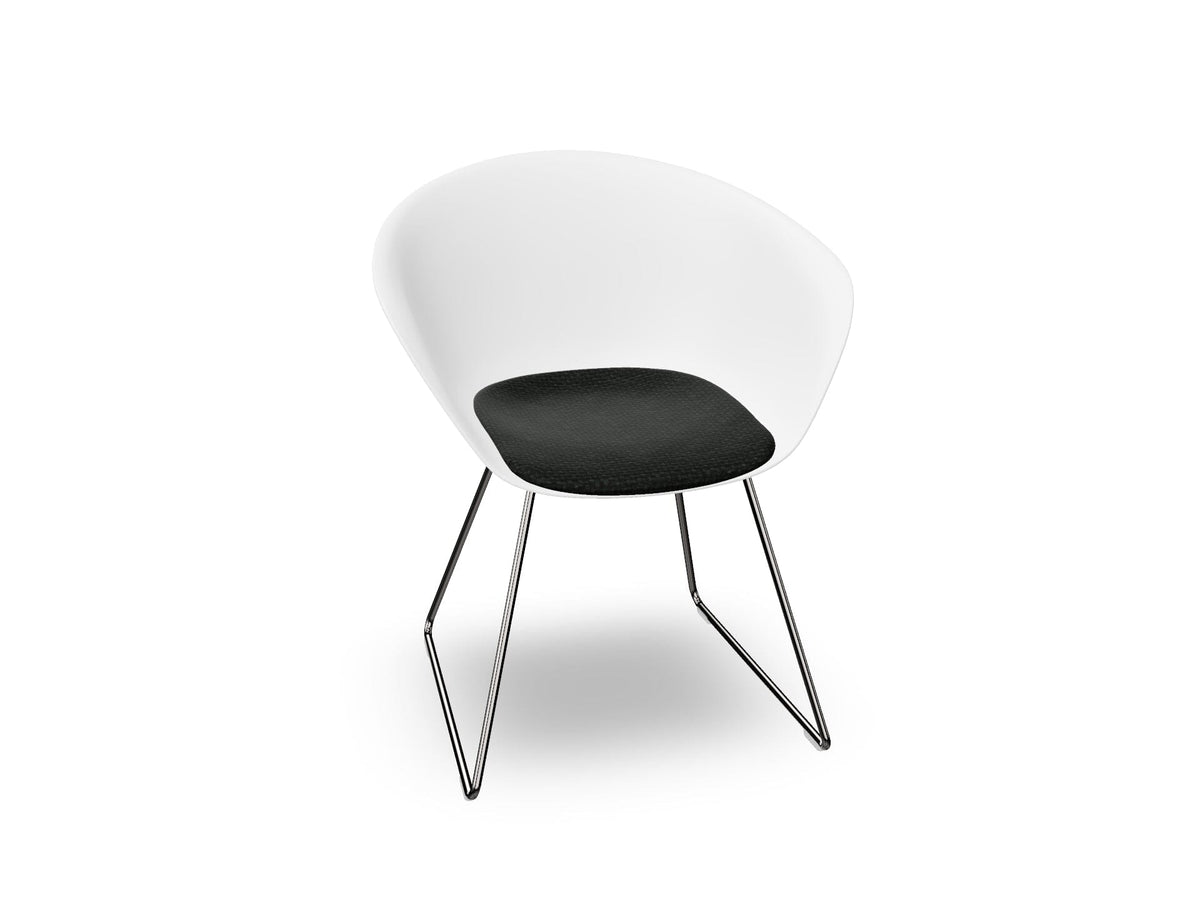 Duna 02 Sled Base Chair With Seat Cushion Chairs Arper 