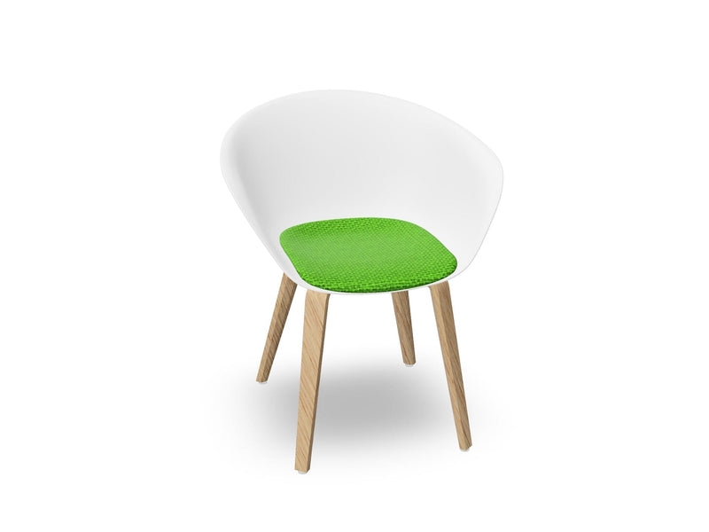 Duna 02 Wood Leg Chair With Seat Cushion Chairs Arper 