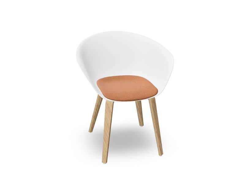 Duna 02 Wood Leg Chair With Seat Cushion Chairs Arper 