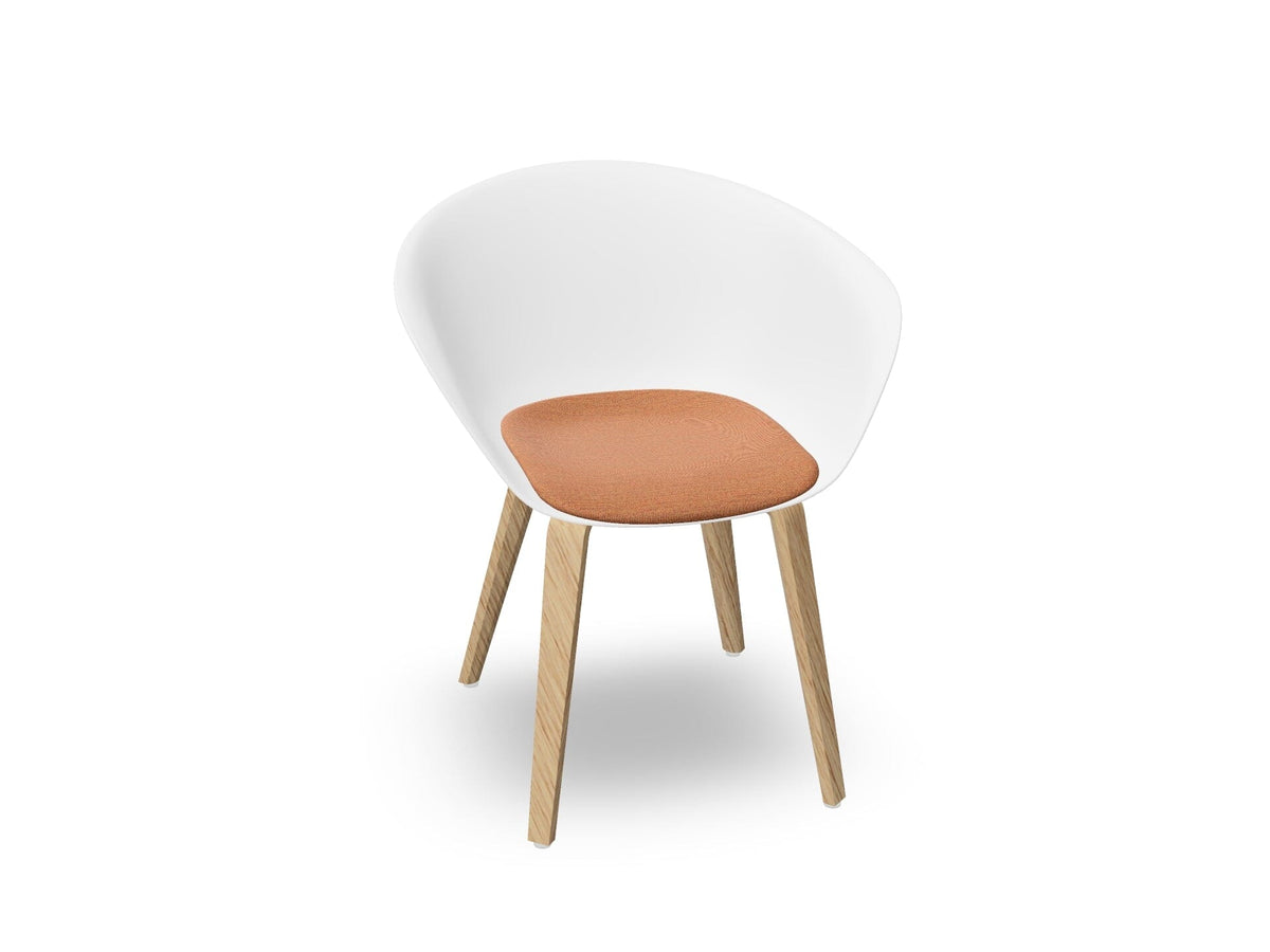 Duna 02 Wood Leg Chair With Seat Cushion Chairs Arper 