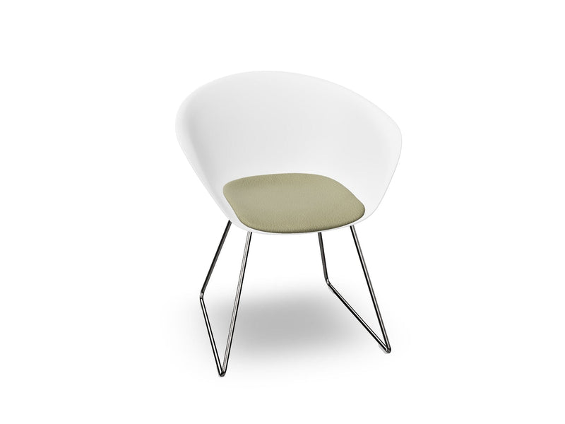 Duna 02 Sled Base Chair With Seat Cushion Chairs Arper 