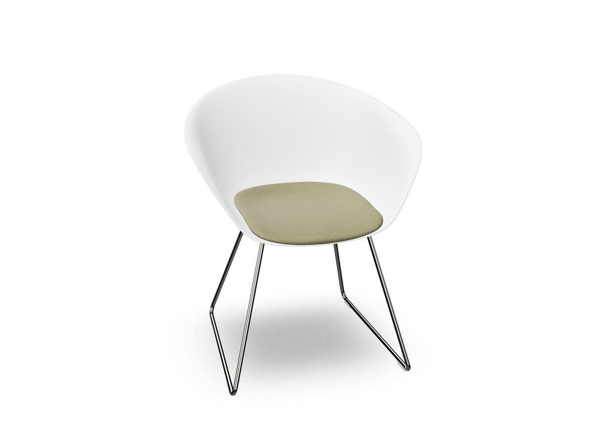 Duna 02 Sled Base Chair With Seat Cushion Chairs Arper 