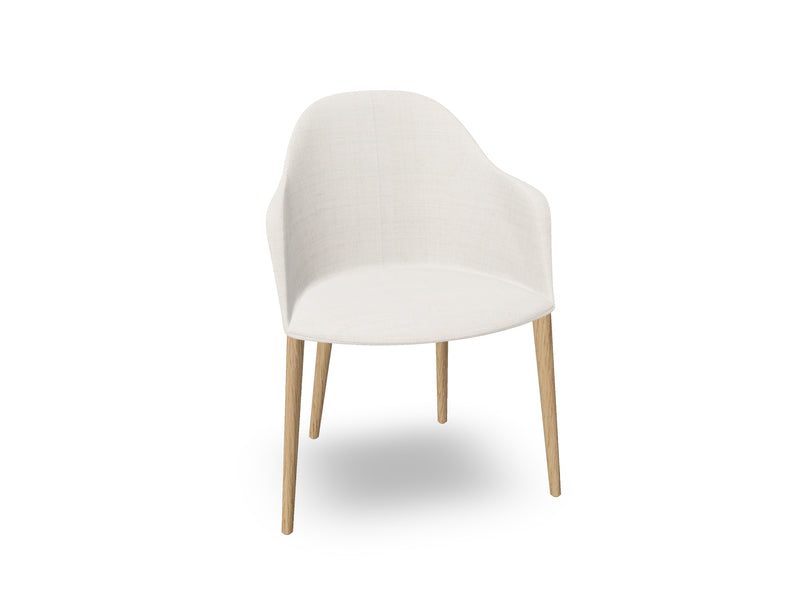 Cila Fully Upholstered Armchair with Timber Oak Four-leg Base