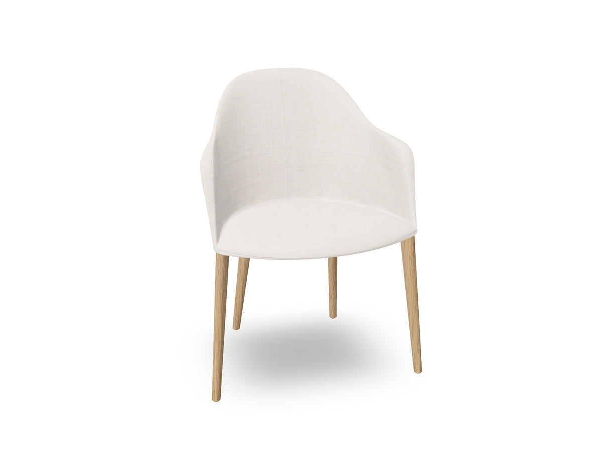 Cila Fully Upholstered Armchair with Timber Oak Four-leg Base