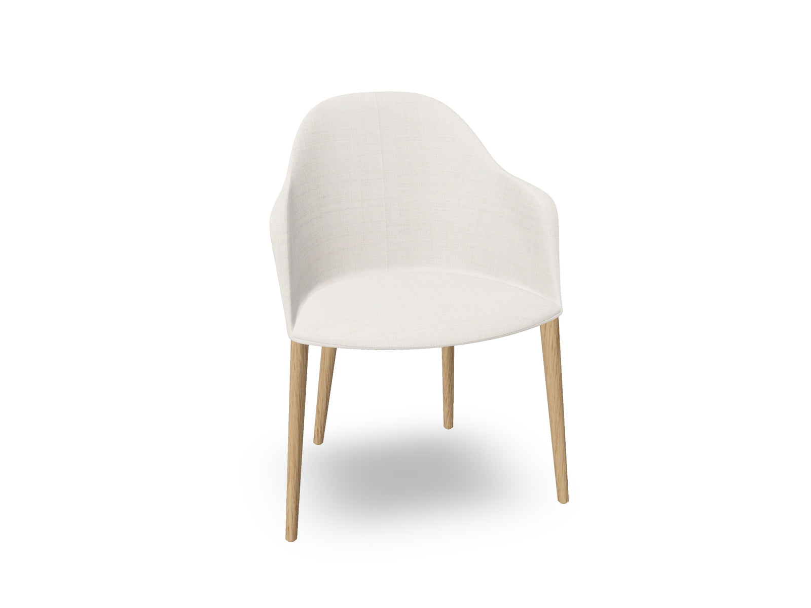 Cila Fully Upholstered Armchair with Timber Oak Four-leg Base