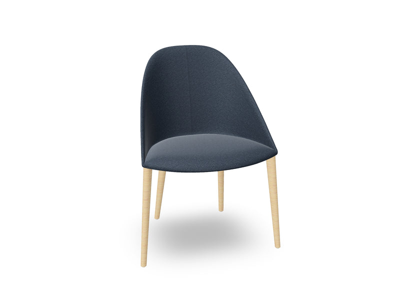 Cila Fully Upholstered Chair With Timber Oak Four-leg Base