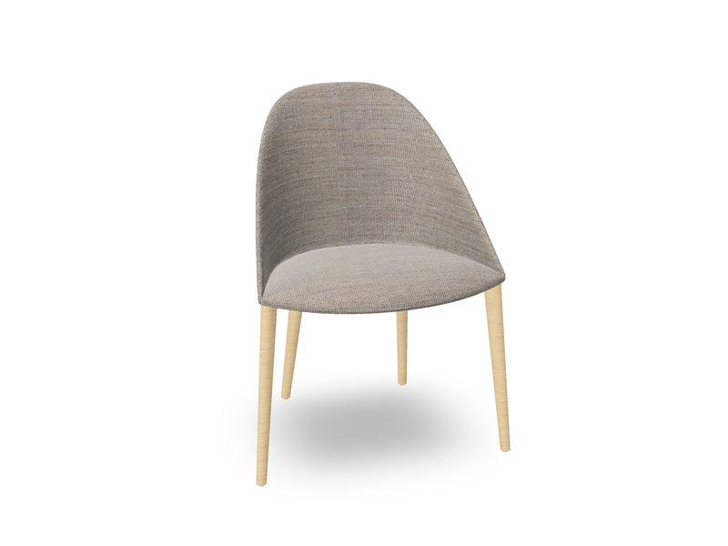 Cila Fully Upholstered Chair With Timber Oak Four-leg Base
