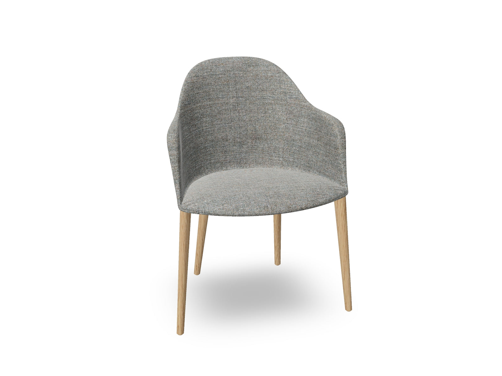 Cila Fully Upholstered Armchair with Timber Oak Four-leg Base