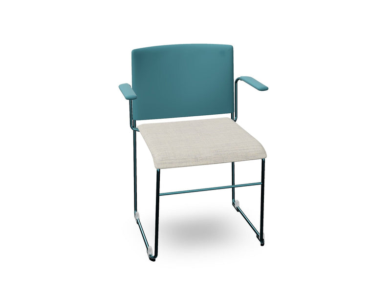 Stacy Sled Chair with Armrests Armchair Arper Petrol - V57 PS00003 
