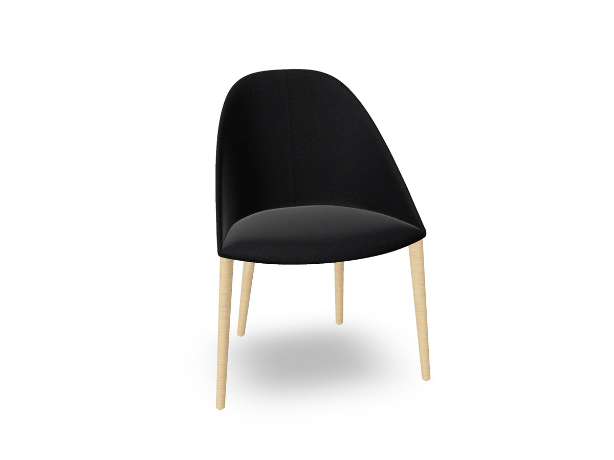 Cila Fully Upholstered Chair With Timber Oak Four-leg Base