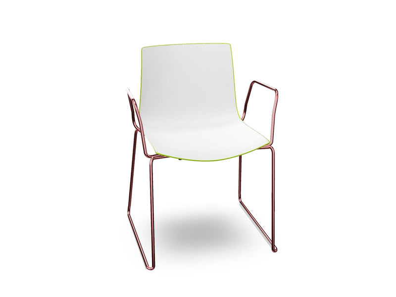 Catifa 46 Polypropylene Bi-Color Sled Base Chair Side/Dining Arper 