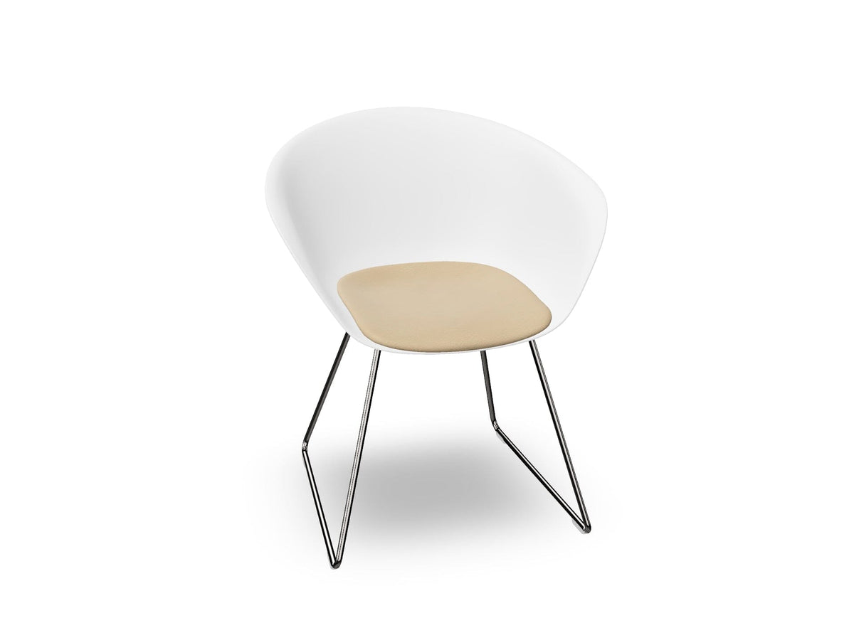 Duna 02 Sled Base Chair With Seat Cushion Chairs Arper 