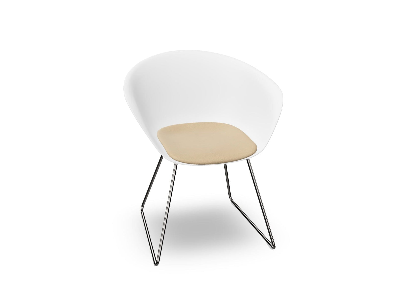Duna 02 Sled Base Chair With Seat Cushion Chairs Arper 