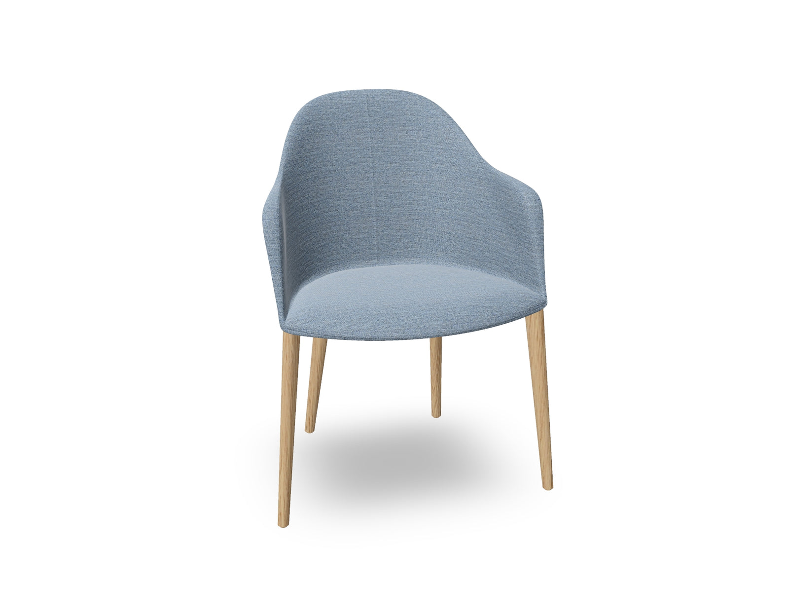 Cila Fully Upholstered Armchair with Timber Oak Four-leg Base