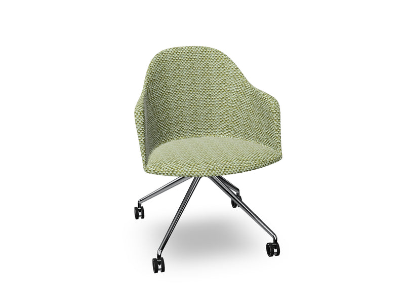 Cila fully upholstered Armchair With Fixed Trestle Base