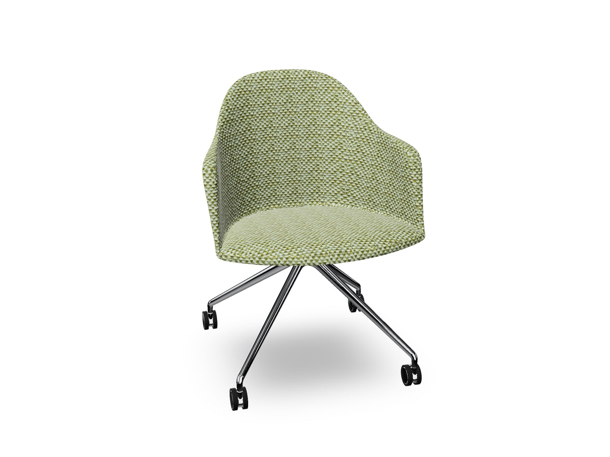 Cila fully upholstered Armchair With Fixed Trestle Base