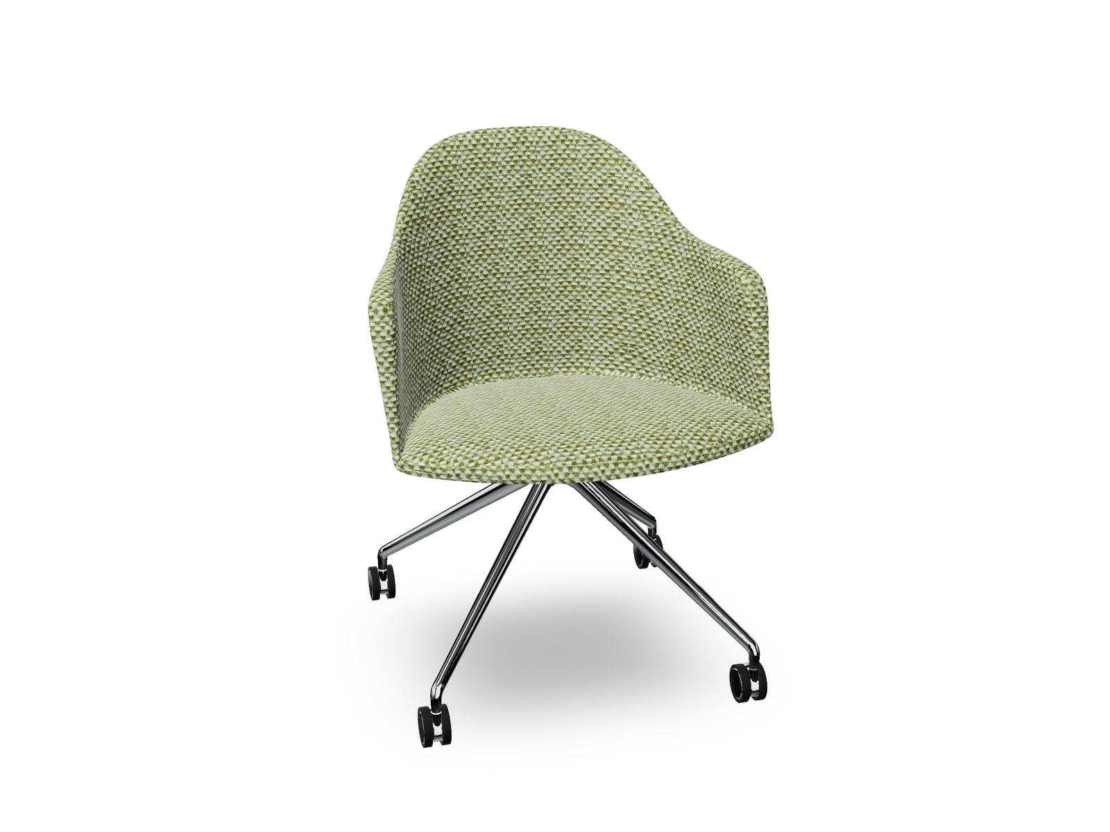 Cila fully upholstered Armchair With Fixed Trestle Base