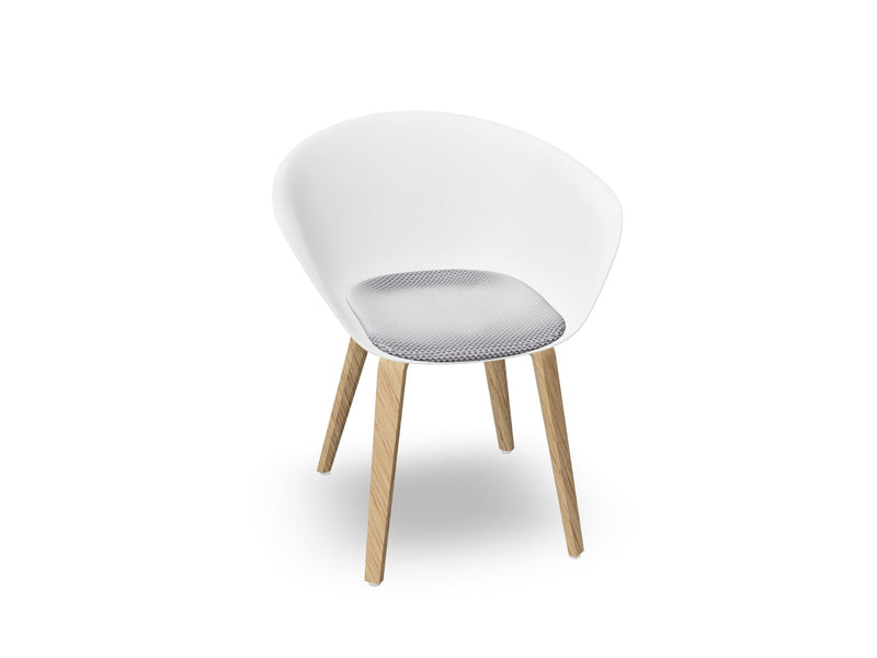 Duna 02 Wood Leg Chair With Seat Cushion Chairs Arper 