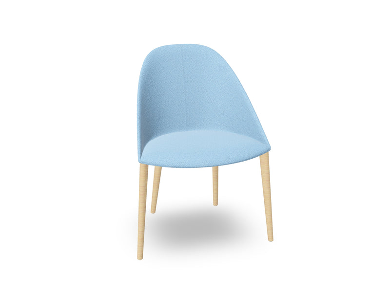 Cila Fully Upholstered Chair With Timber Oak Four-leg Base