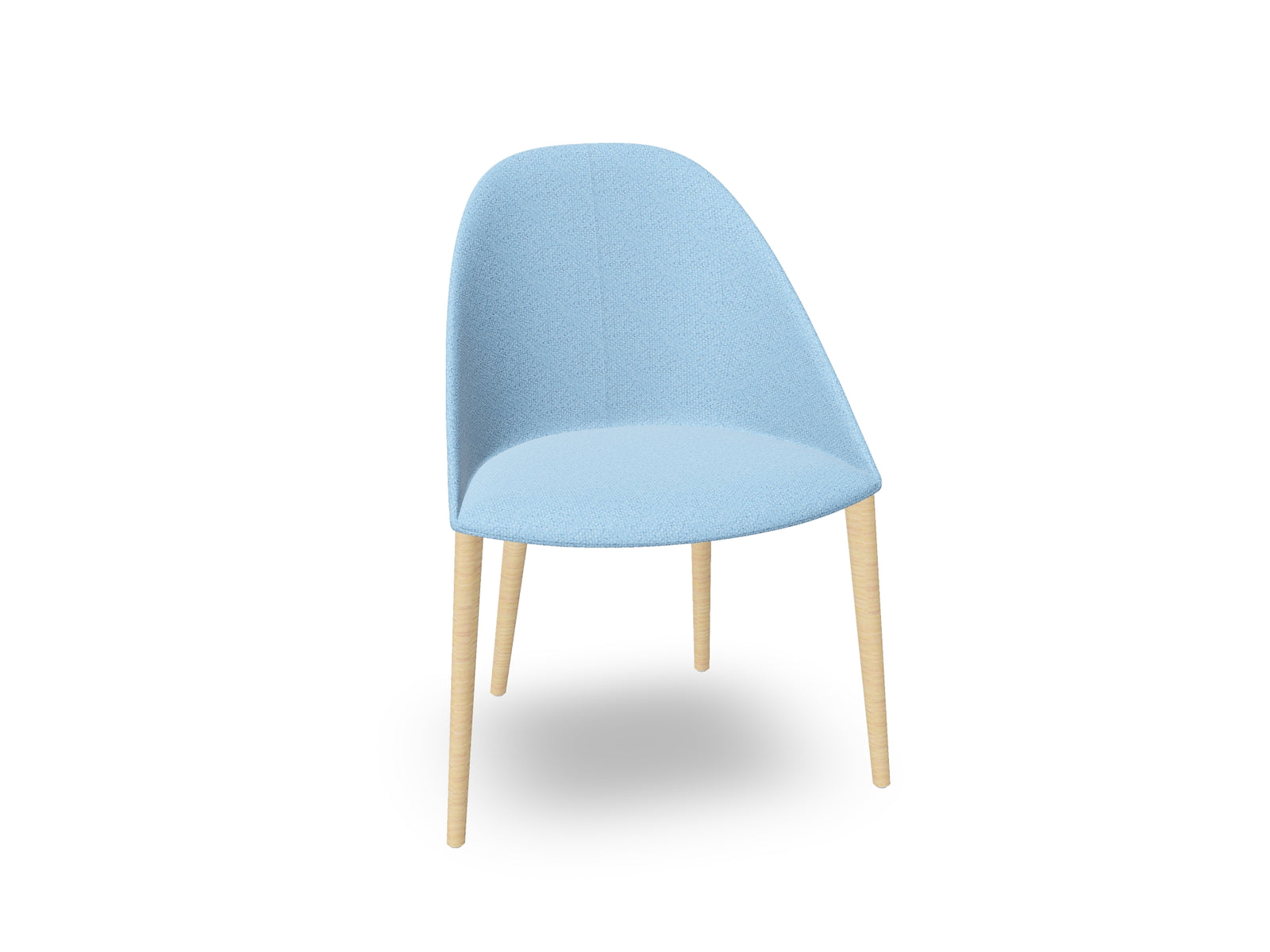 Cila Fully Upholstered Chair With Timber Oak Four-leg Base