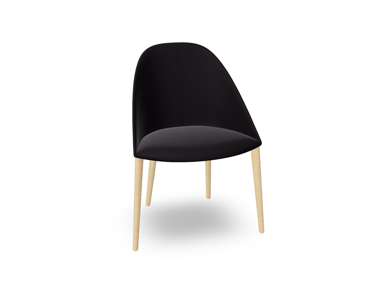 Cila Fully Upholstered Chair With Timber Oak Four-leg Base