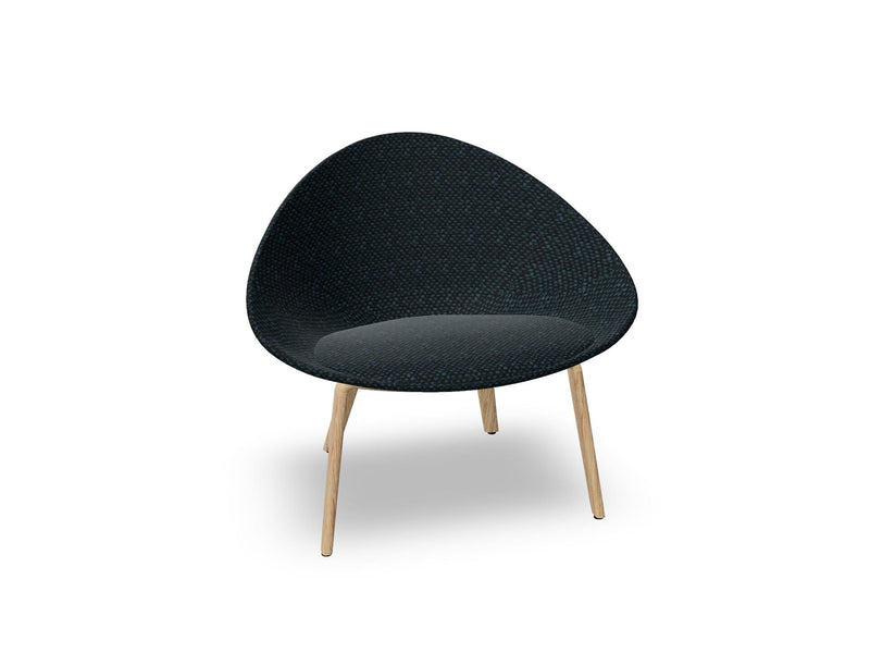 Adell 4 Leg Wood Lounge Chair With Fully Upholstered lounge chair Arper 