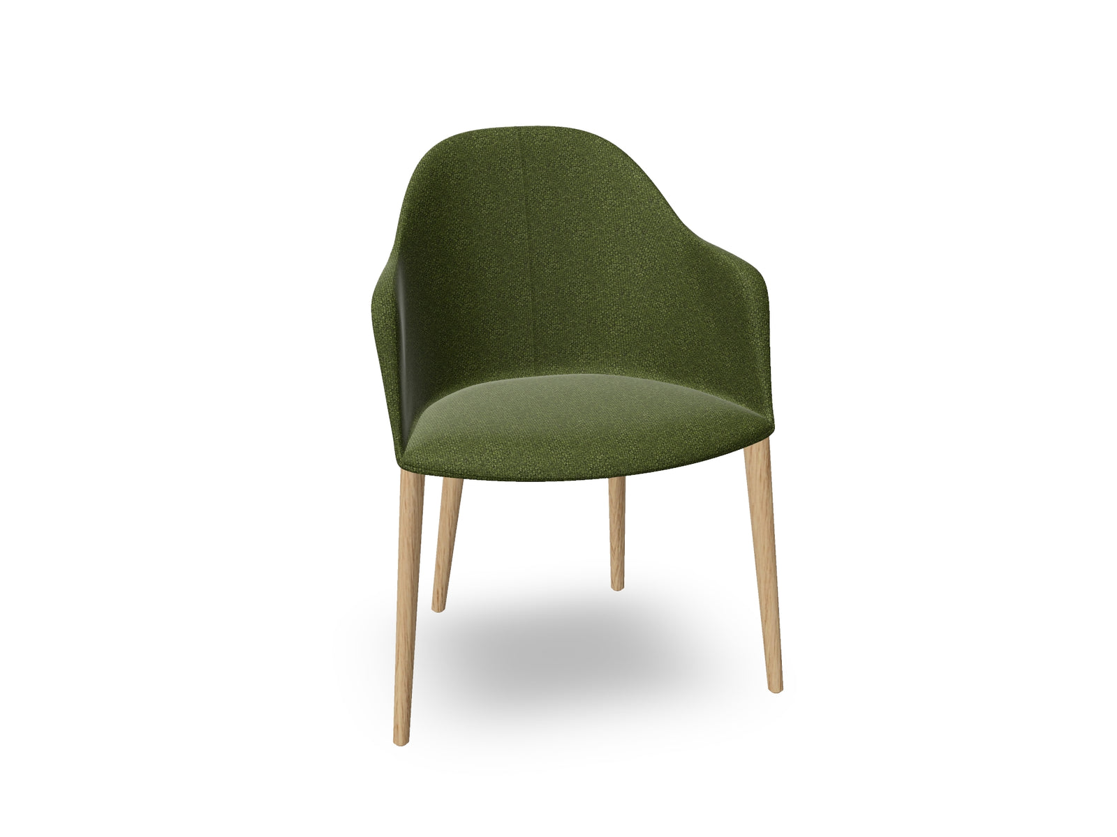 Cila Fully Upholstered Armchair with Timber Oak Four-leg Base