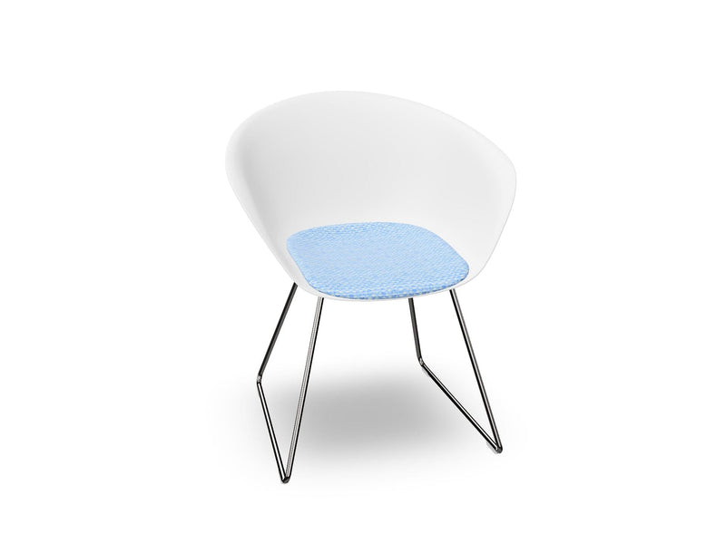 Duna 02 Sled Base Chair With Seat Cushion Chairs Arper 