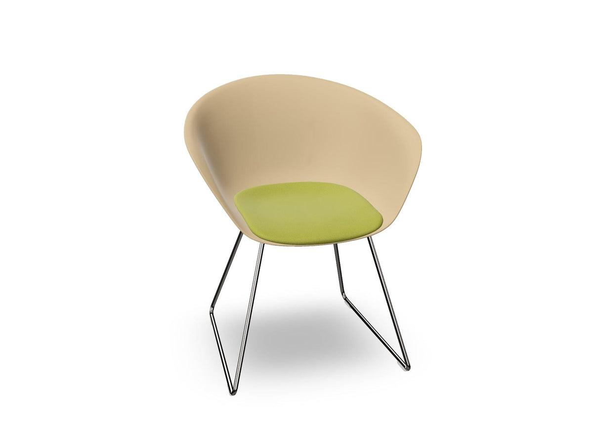 Duna 02 Sled Base Chair With Seat Cushion Chairs Arper 