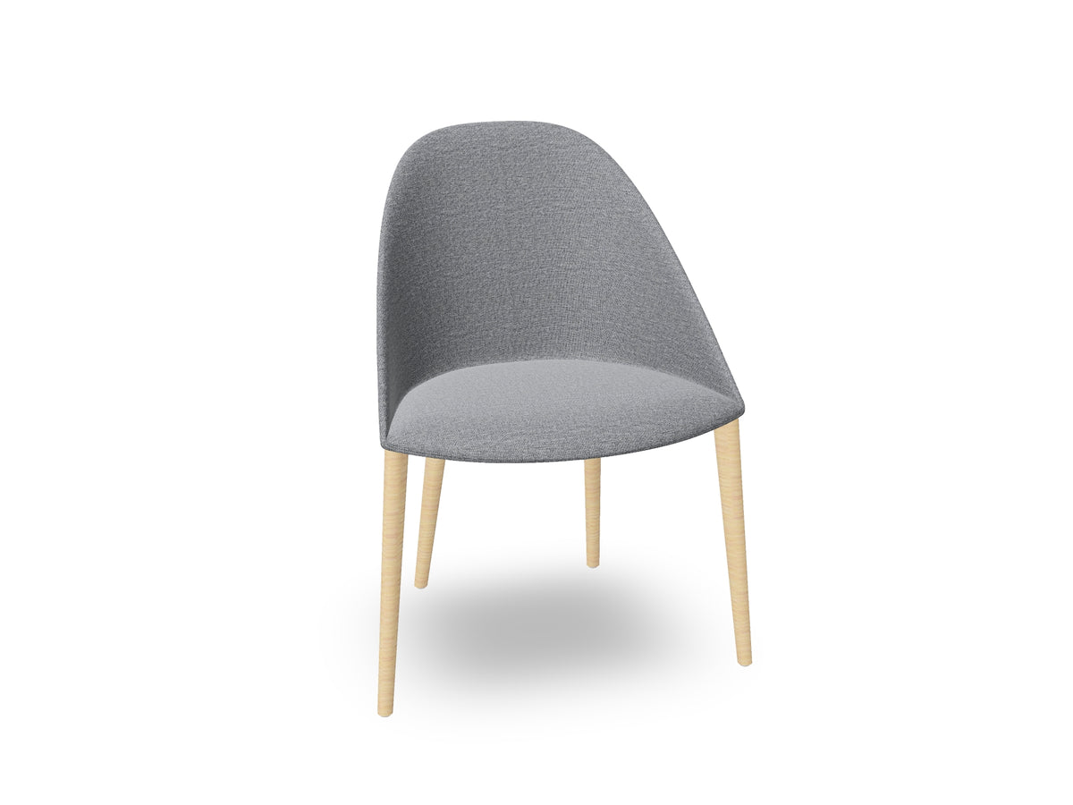 Cila Fully Upholstered Chair With Timber Oak Four-leg Base