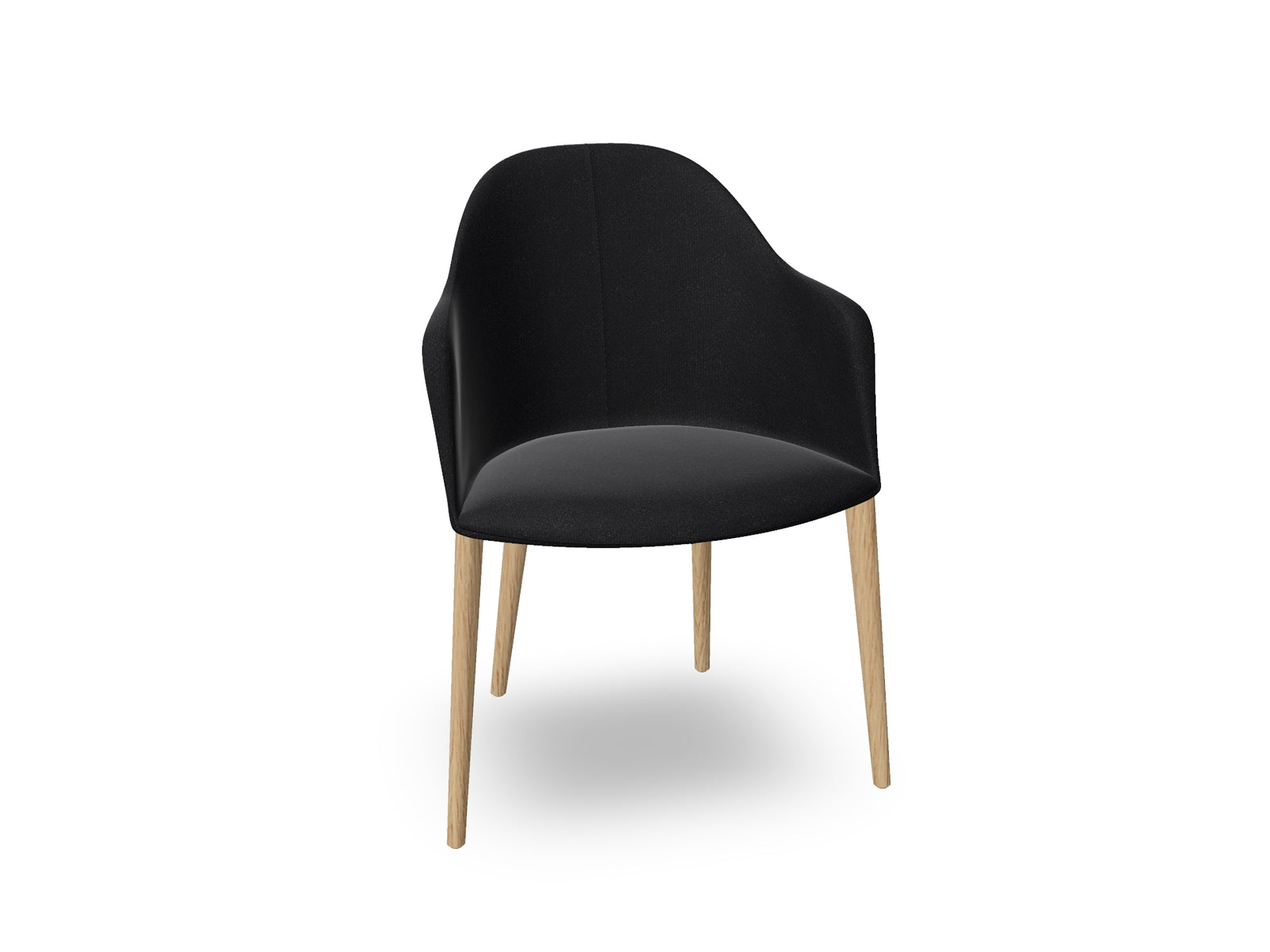 Cila Fully Upholstered Armchair with Timber Oak Four-leg Base