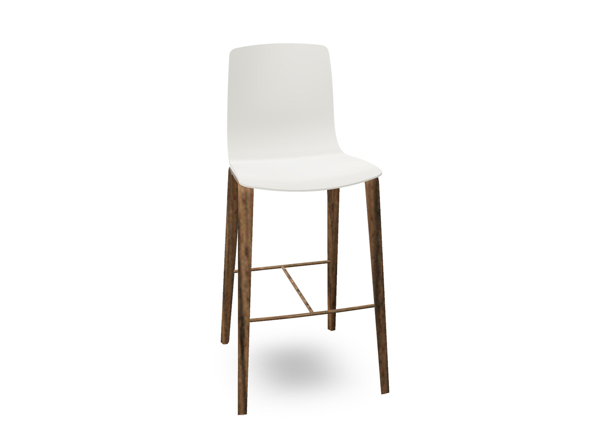 Aava 02-4 Wood Legs Polypropylene Counter &amp; Bar Stool