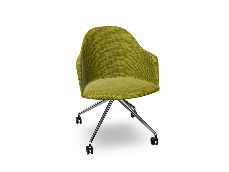 Cila fully upholstered Armchair With Fixed Trestle Base