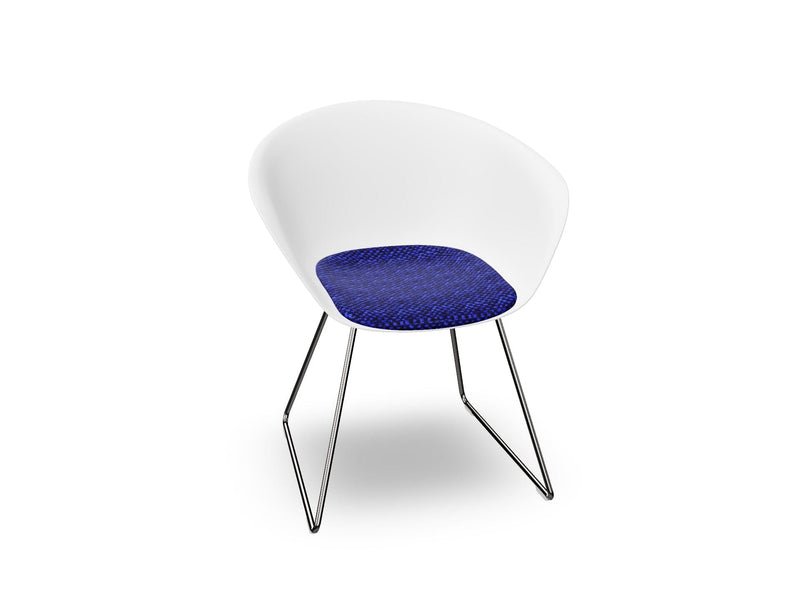 Duna 02 Sled Base Chair With Seat Cushion Chairs Arper 