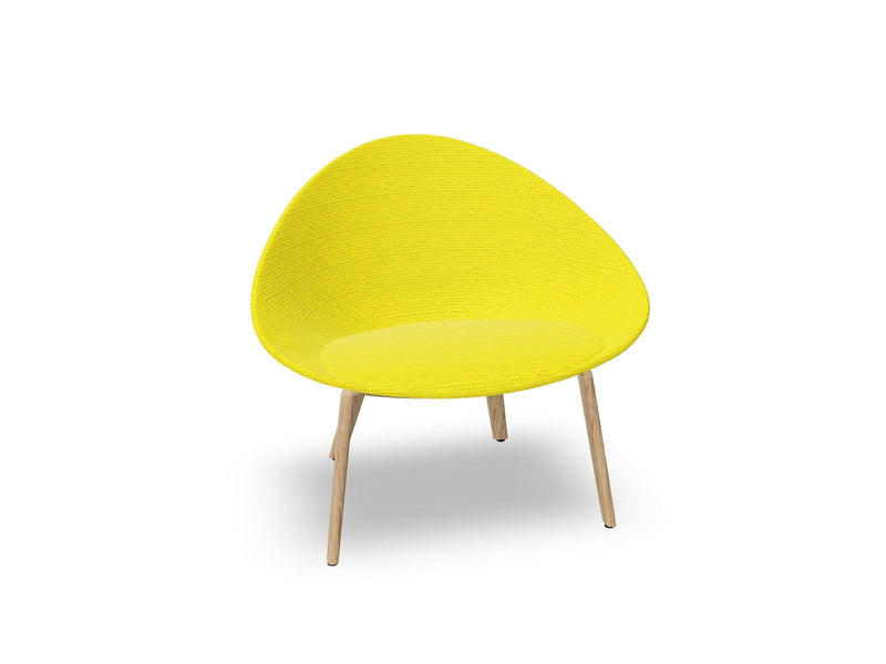 Adell 4 Leg Wood Lounge Chair With Fully Upholstered lounge chair Arper 