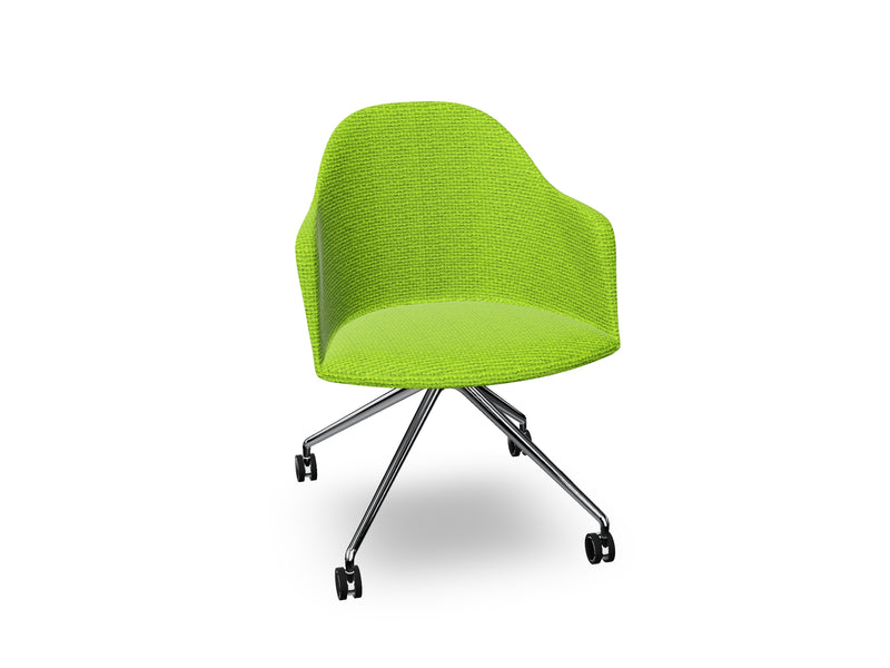 Cila fully upholstered Armchair With Fixed Trestle Base