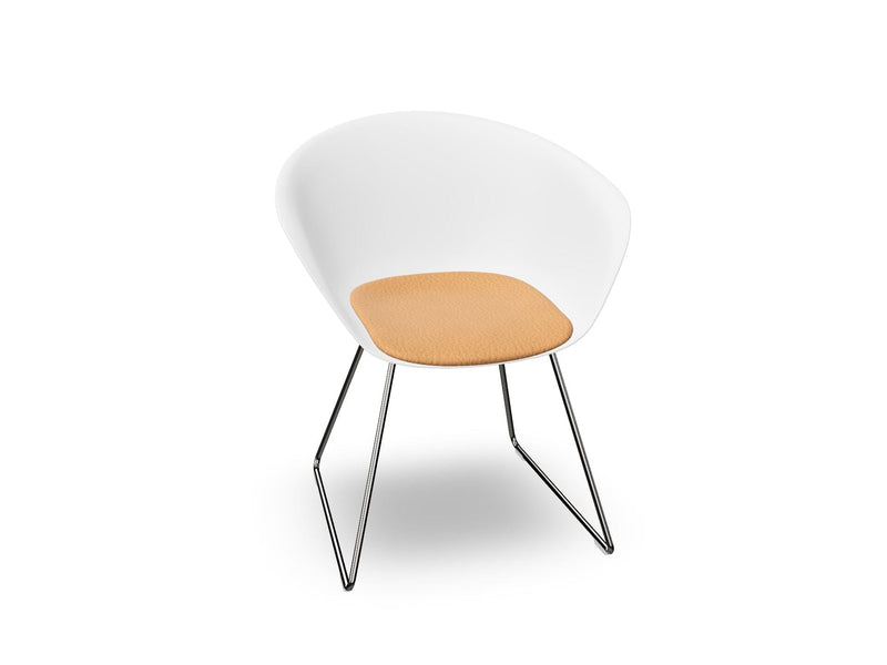 Duna 02 Sled Base Chair With Seat Cushion Chairs Arper 