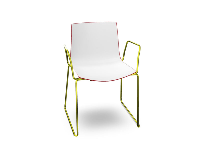 Catifa 46 Polypropylene Bi-Color Sled Base Chair Side/Dining Arper 
